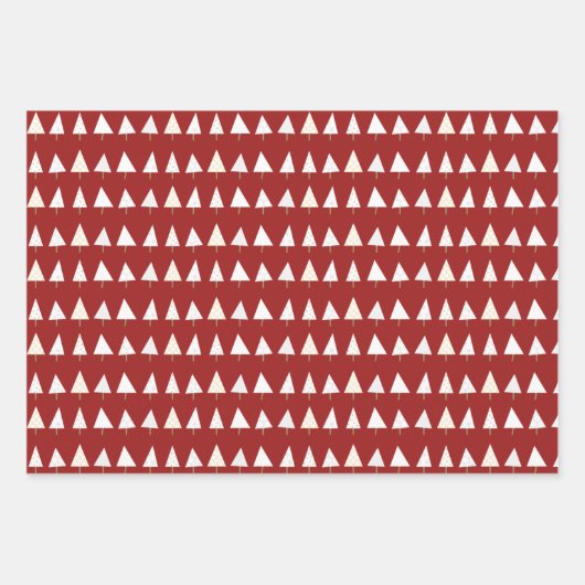 Weiße, grüne und blaue Weihnachtsbaumen Geschenkpapier Set (Vorderseite)