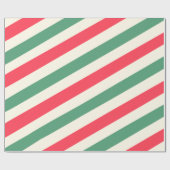 Weiße, grüne und rote Streifen Weihnachtsverpackun Geschenkpapier (Flach)