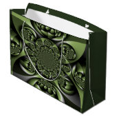 Weiße Grüne Wald Mini Kugeln Große Geschenktüte (Rückseite Schrägansicht)