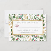 Weiße Grüne | Weihnachtsfeier RSVP Karte (Vorderseite)