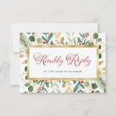 Weiße Grüne | Weihnachtsfeier RSVP Karte (Rückseite)