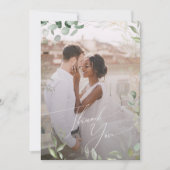 Weiße Grünflächen Schwarz und Goldrand Verblendete Dankeskarte (Vorderseite)