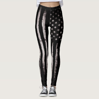 Weiße Grunge-amerikanische Flagge Leggings