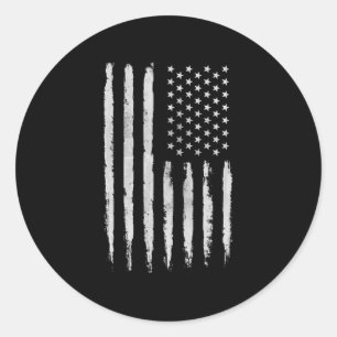 Weiße Grunge-amerikanische Flagge Runder Aufkleber