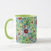 Weiße Grünpflanzen Gelborange Rote Daisy Blume Tasse (Links)