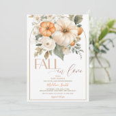 Weiße Grünpflanzen Kürbis in Liebe Kinderdusche Einladung (Stehend Vorderseite)