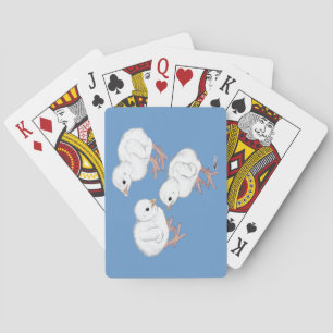 Weiße Guinea-Küken Spielkarten