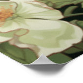 Weiße Guinea Pig Blumenhintergrund Poster (Ecke)