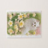 Weiße Haarkatze Puzzle (Horizontal)