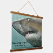 Weiße Hai-Zähne Wandteppich Mit Holzrahmen (Gewinkelt)