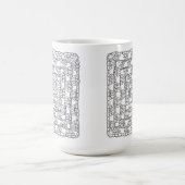 Weiße Häkel-Oma-Quadrat-Kaffeetasse Kaffeetasse (Mittel)