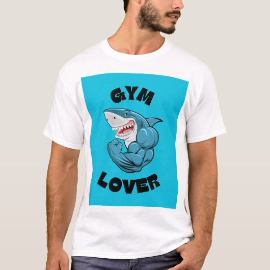 Weiße Halbarm T-Shirts Gym Lover Design (Vorderseite)