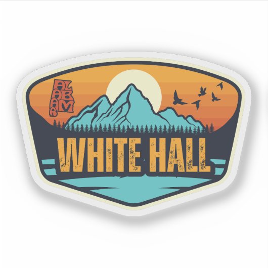Weiße Halle, Alabama Aufkleber (Vorderseite)