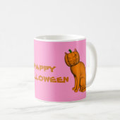 Weiße Halloween-Katze Kaffeetasse (VorderseiteRechts)