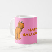 Weiße Halloween-Katze Kaffeetasse (Vorderseite Links)
