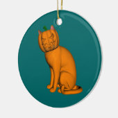 Weiße Halloween-Katze Keramik Ornament (Links)