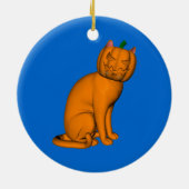 Weiße Halloween-Katze Keramik Ornament (Hinten)