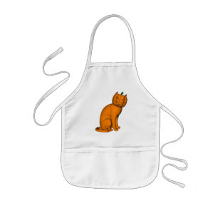Weiße Halloween-Katze Kinderschürze