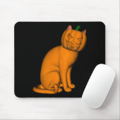 Weiße Halloween-Katze Mousepad (Mit Mouse)