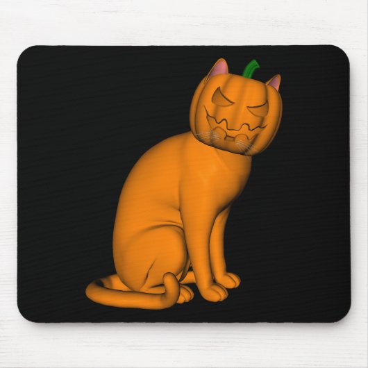 Weiße Halloween-Katze Mousepad (Vorne)