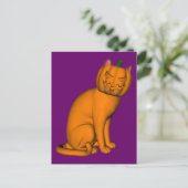 Weiße Halloween-Katze Postkarte (Stehend Vorderseite)