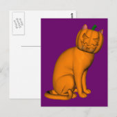 Weiße Halloween-Katze Postkarte (Vorne/Hinten)