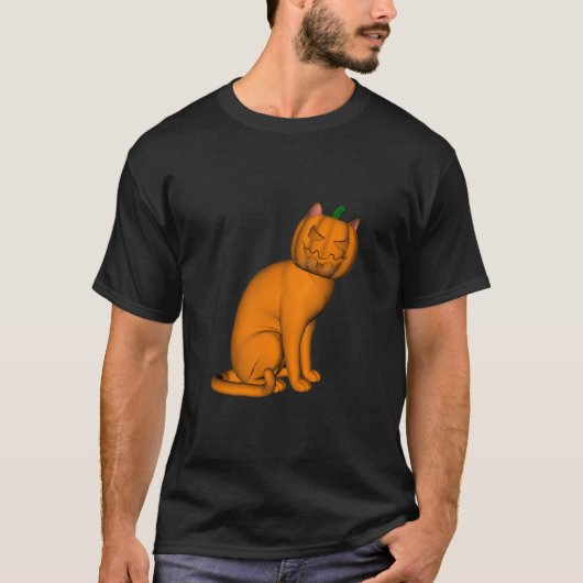 Weiße Halloween-Katze T-Shirt (Vorderseite)
