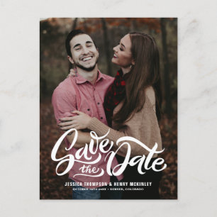 Weiße Hand Foto-Overlay Ankündigungspostkarte