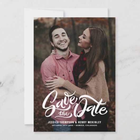 Weiße Hand Foto-Overlay Save The Date (Vorderseite)