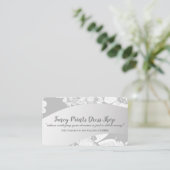 Weiße Hand gezeichnet Blütensilbergraue Visitenkarte (Stehend Vorderseite)