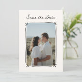 Weiße Hand Save the Date gezogen Einladung (Stehend Vorderseite)