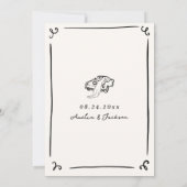 Weiße Hand Save the Date gezogen Einladung (Rückseite)