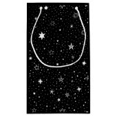 Weiße Hand Zangen auf schwarz Kleine Geschenktüte (Rückseite)