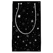 Weiße Hand Zangen auf schwarz Kleine Geschenktüte (Vorderseite)