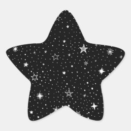 Weiße Hand Zangen auf schwarz Stern-Aufkleber