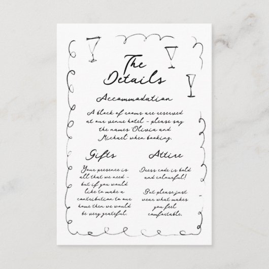 Weiße Hand zeichnen die Detailverpackungskarte Begleitkarte (Vorderseite)