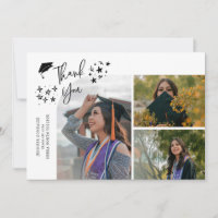 Weiße handgeschriebene Dankeschön-Multifoto-Karte