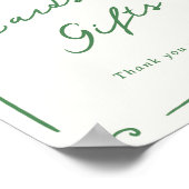 Weiße, handgezogene grüne Karten und Geschenke Poster (Ecke)
