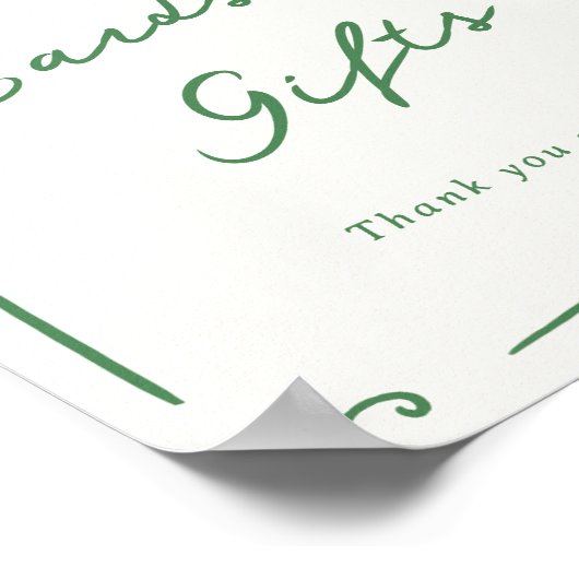 Weiße, handgezogene grüne Karten und Geschenke Poster (Ecke)
