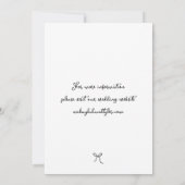 Weiße, handgezogene, schwarz-weiße Hochzeit Save The Date (Rückseite)