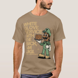 Weiße Handschuh-Ziegel-Service-Design-Clipse-Inspi T-Shirt