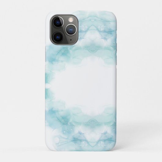 Weiße Handyhülle mit hellblauer Wasserfarbe Case-Mate iPhone Hülle (Rückseite)