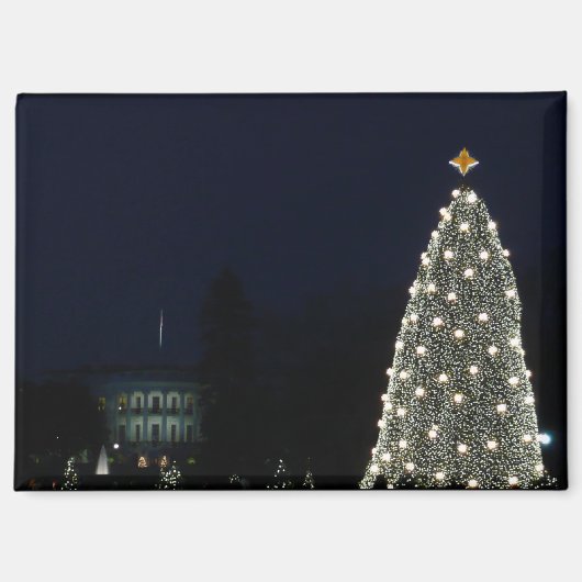 Weiße Haus und National Tree Weihnachtsfeiertag DC Magnet (Vorderseite)