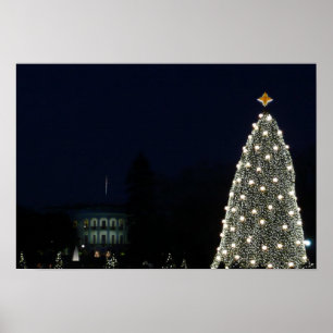 Weiße Haus und National Tree Weihnachtsfeiertag DC Poster