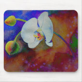 Weiße Hawaiianische Orchideenfarbe Mousepad (Vorne)