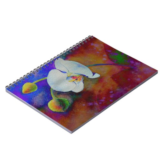 Weiße Hawaiianische Orchideenfarbe Notizblock (Linke Seite)