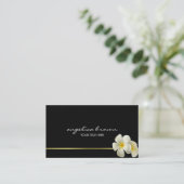 Weiße hawaiische Blumen-Geschäfts-Karte Visitenkarte (Stehend Vorderseite)