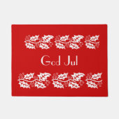Weiße Heilige in rot - Gott Jul Fußmatte (Vorderseite)