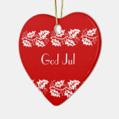 Weiße Heilige in rot - Gott Jul Keramik Ornament (Links)