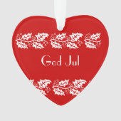 Weiße Heilige in rot - Gott Jul Ornament (Vorderseite)